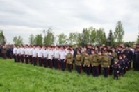 Участие воспитанников казачьего общества гимназии в строевом смотре казаков в городе Рузе